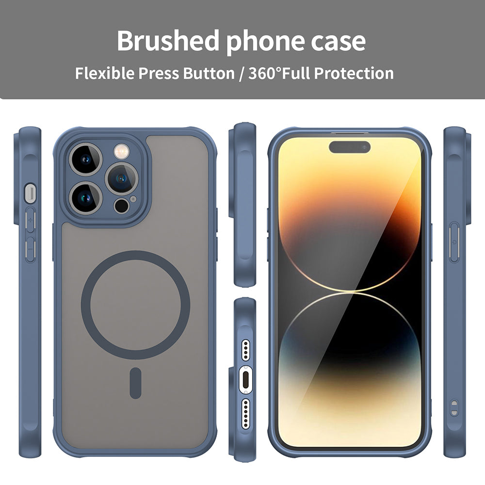 Husa MagSafe pentru Apple iPhone 14 Pro, Techsuit, HaloFrost II, Bleumarin