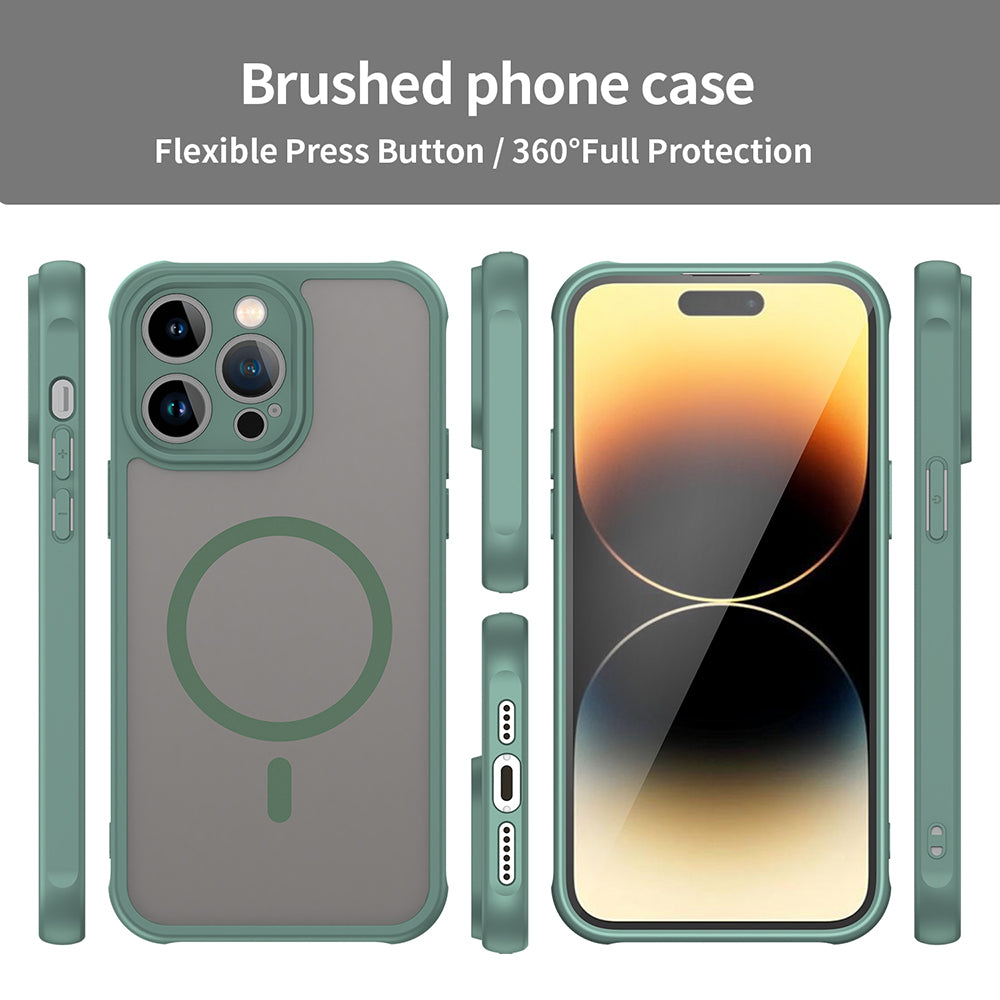 Husa MagSafe pentru Apple iPhone 14 Pro, Techsuit, HaloFrost II, Verde