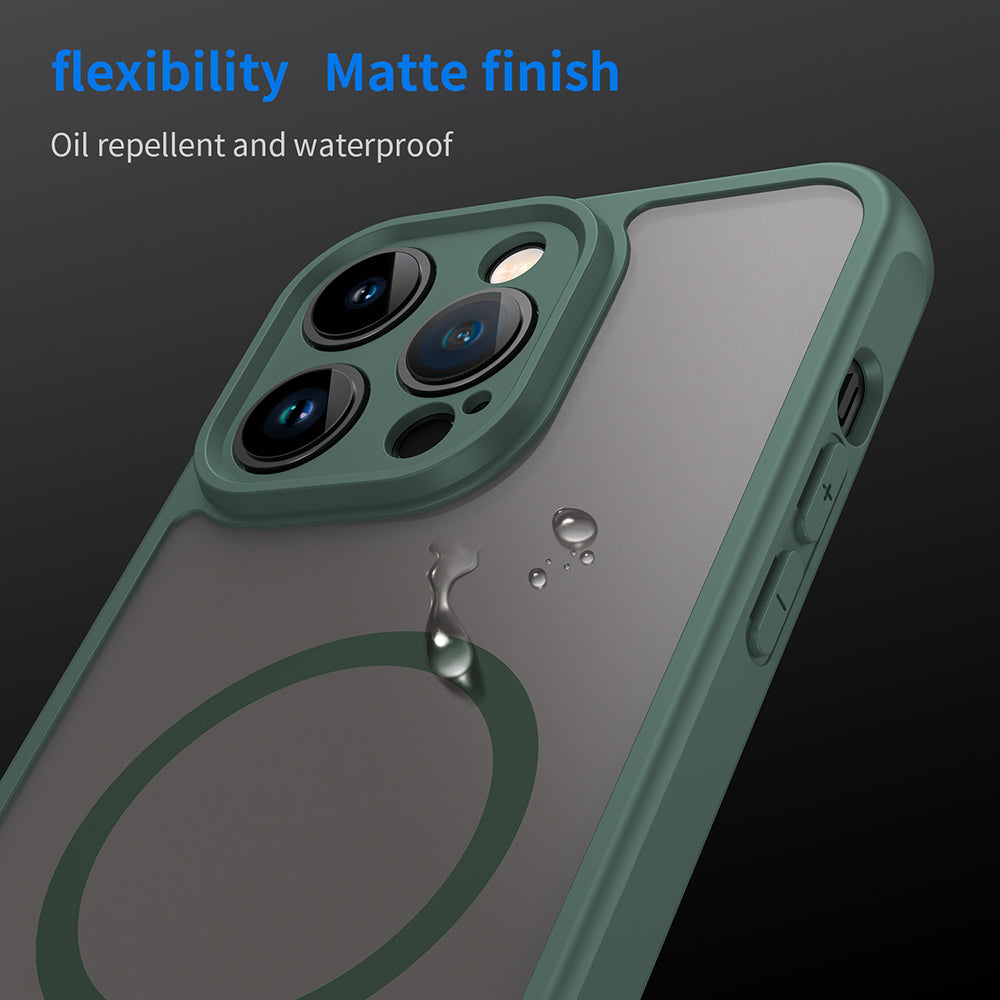 Husa MagSafe pentru Apple iPhone 14 Pro, Techsuit, HaloFrost II, Verde