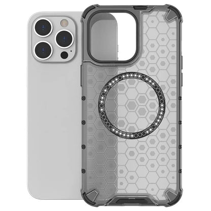 Husa MagSafe pentru Apple iPhone 14 Pro, Techsuit, HoneyComb Shield, Alba