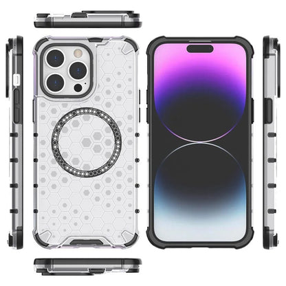 Husa MagSafe pentru Apple iPhone 14 Pro, Techsuit, HoneyComb Shield, Neagra