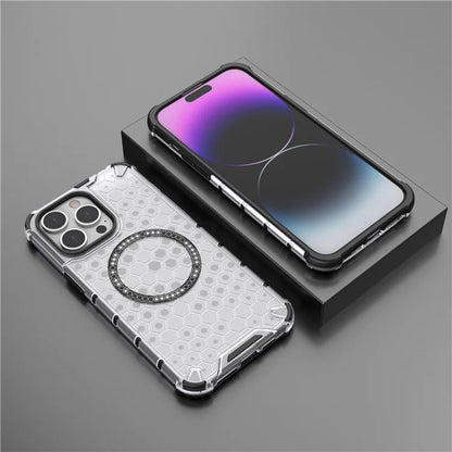 Husa MagSafe pentru Apple iPhone 14 Pro, Techsuit, HoneyComb Shield, Neagra