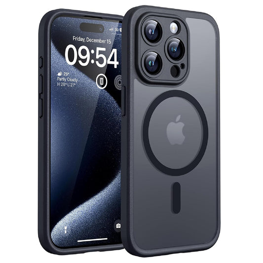 Husa MagSafe pentru Apple iPhone 14 Pro, Techsuit, PureFrost, Neagra