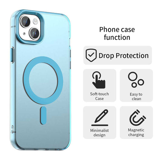 Husa MagSafe pentru Apple iPhone 14, Techsuit, CandyCase, Albastra