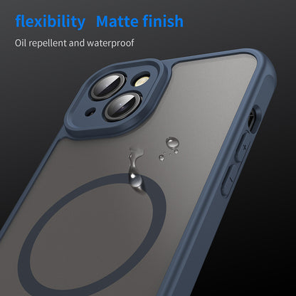 Husa MagSafe pentru Apple iPhone 14, Techsuit, HaloFrost II, Bleumarin