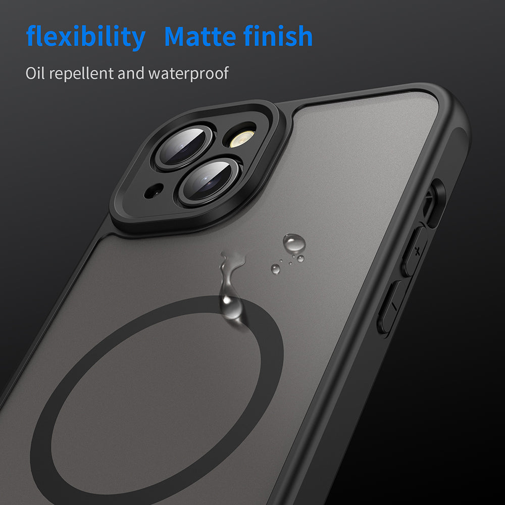 Husa MagSafe pentru Apple iPhone 14, Techsuit, HaloFrost II, Neagra