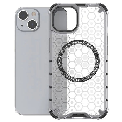 Husa MagSafe pentru Apple iPhone 14, Techsuit, HoneyComb Shield, Alba