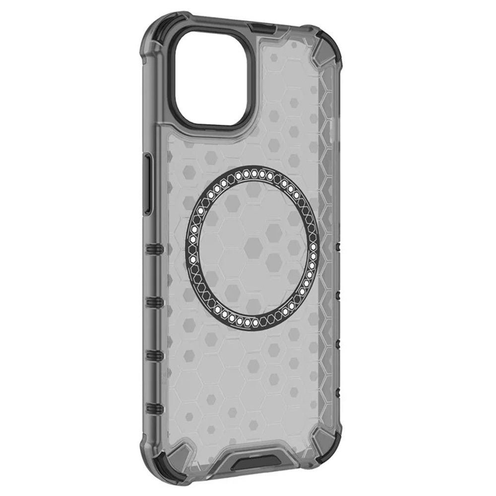 Husa MagSafe pentru Apple iPhone 14, Techsuit, HoneyComb Shield, Neagra