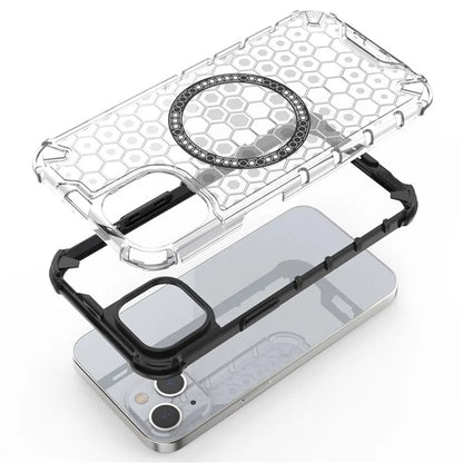 Husa MagSafe pentru Apple iPhone 14, Techsuit, HoneyComb Shield, Neagra