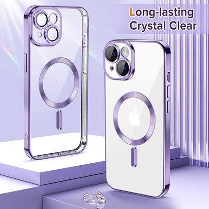 Husa MagSafe pentru Apple iPhone 14, Techsuit, Luxury Crystal, Mov Deschis