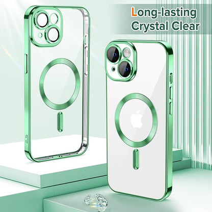 Husa MagSafe pentru Apple iPhone 14, Techsuit, Luxury Crystal, Verde Deschis