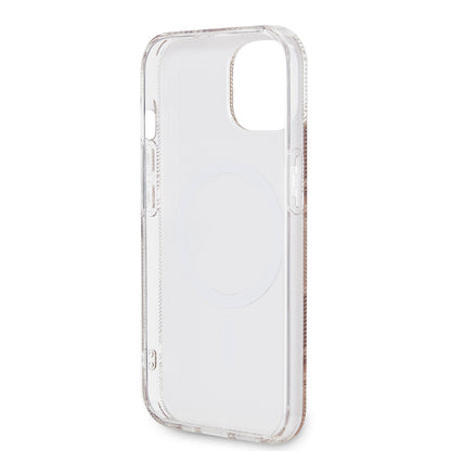 Husa MagSafe pentru Apple iPhone 15, Guess, IML Gcube, Maro