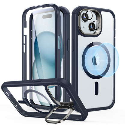 Husa MagSafe pentru Apple iPhone 15 Plus, ESR, Armor Tough Kickstand, Bleumarin Transparenta