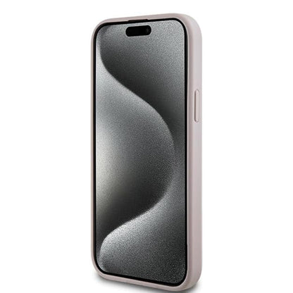 Husa MagSafe pentru Apple iPhone 15 Plus, Guess, 4G Collection, Roz
