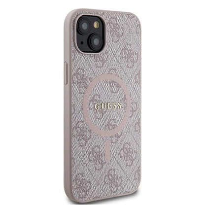 Husa MagSafe pentru Apple iPhone 15 Plus, Guess, 4G Collection, Roz