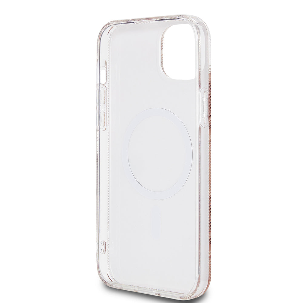 Husa MagSafe pentru Apple iPhone 15 Plus, Guess, IML Gcube, Maro