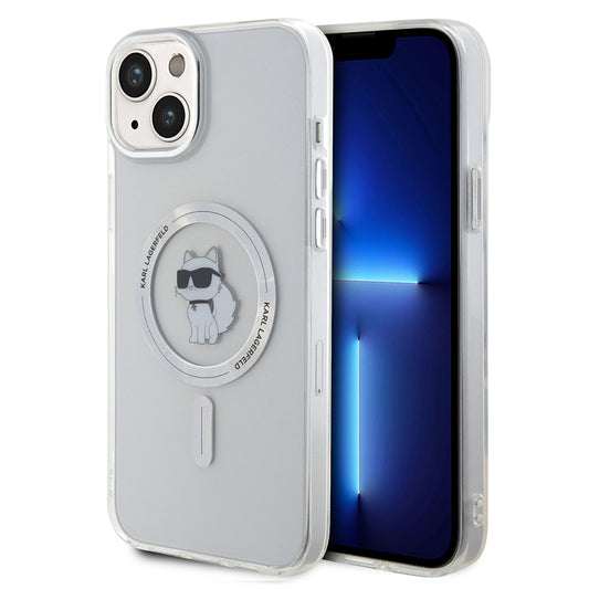 Husa MagSafe pentru Apple iPhone 15 Plus / 14 Plus, Karl Lagerfeld, IML Choupette, Transparenta