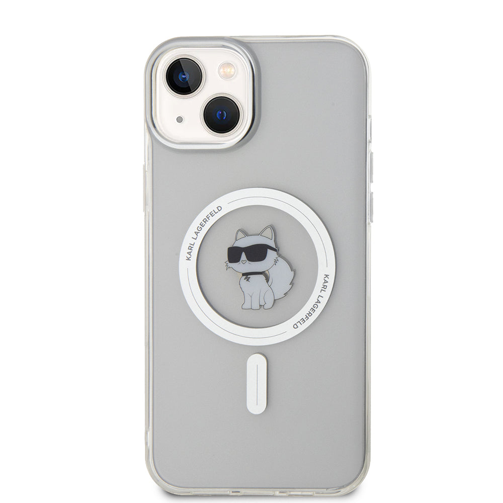 Husa MagSafe pentru Apple iPhone 15 Plus / 14 Plus, Karl Lagerfeld, IML Choupette, Transparenta