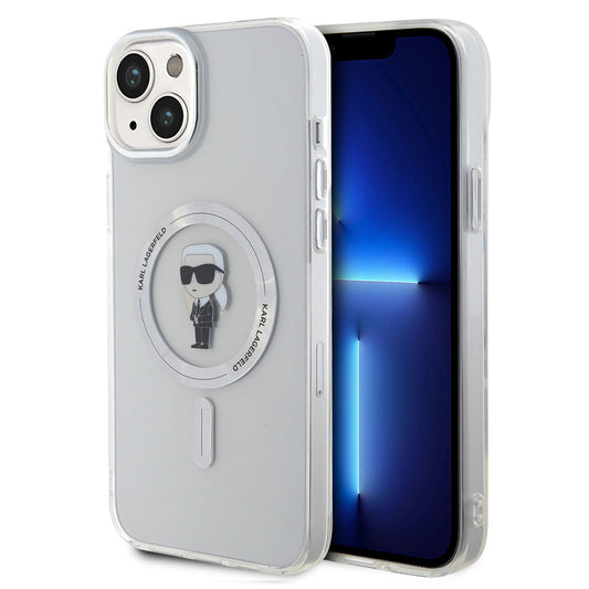 Husa MagSafe pentru Apple iPhone 15 Plus, Karl Lagerfeld, IML Ikonik Karl, Transparenta