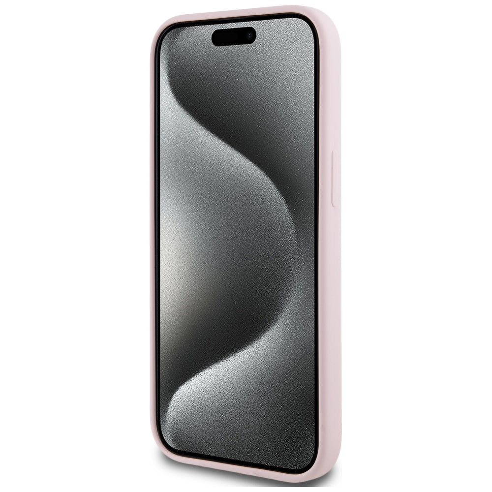 Husa MagSafe pentru Apple iPhone 15 Plus, Karl Lagerfeld, Silicone Karl & Choupette, Roz