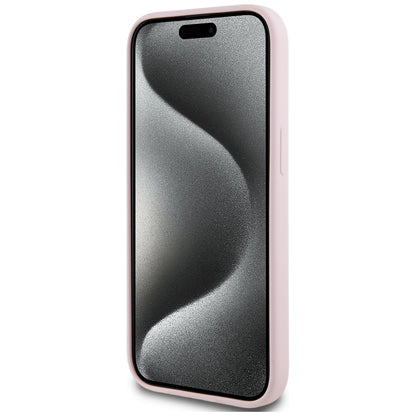 Husa MagSafe pentru Apple iPhone 15 Plus, Karl Lagerfeld, Silicone Karl & Choupette, Roz