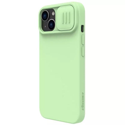 Husa MagSafe pentru Apple iPhone 15 Plus, Nillkin, CamShield Silky, Verde Deschis