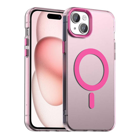 Husa MagSafe pentru Apple iPhone 15 Plus, Techsuit, CandyCase, Roz