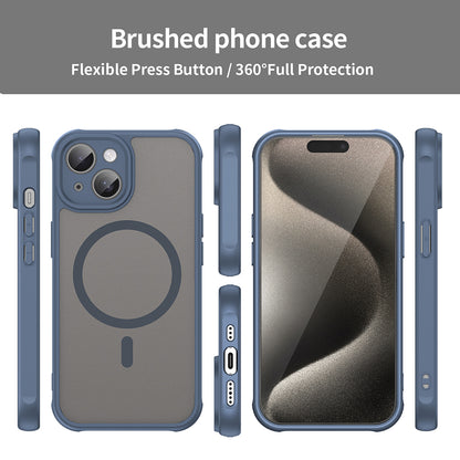 Husa MagSafe pentru Apple iPhone 15 Plus, Techsuit, HaloFrost II, Bleumarin