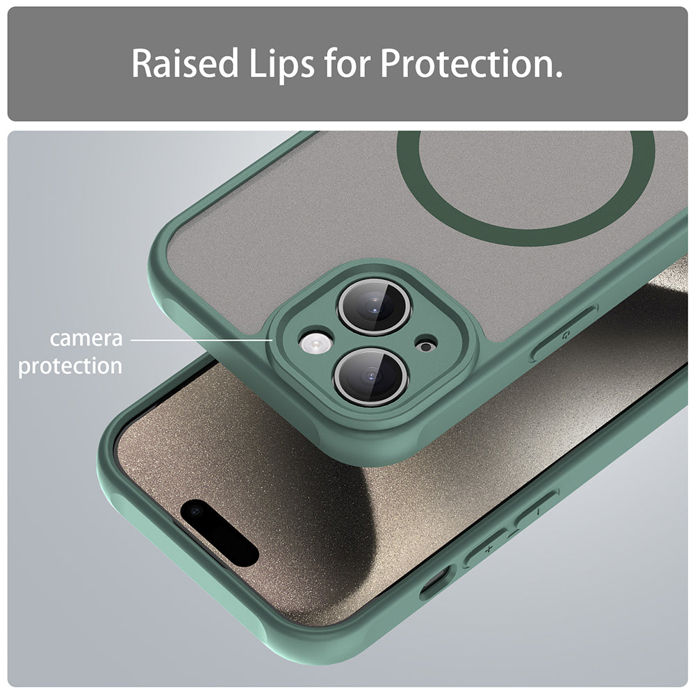 Husa MagSafe pentru Apple iPhone 15 Plus, Techsuit, HaloFrost II, Verde