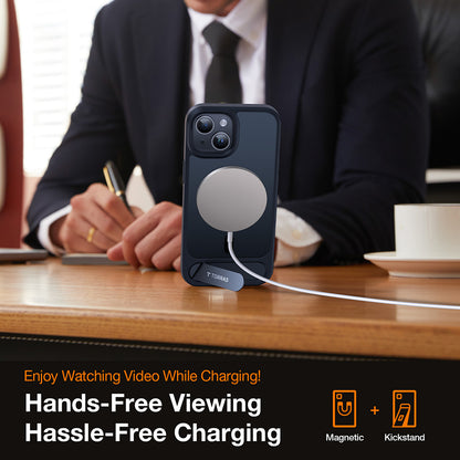 Husa MagSafe pentru Apple iPhone 15 Plus, Torras, Pstand, Neagra