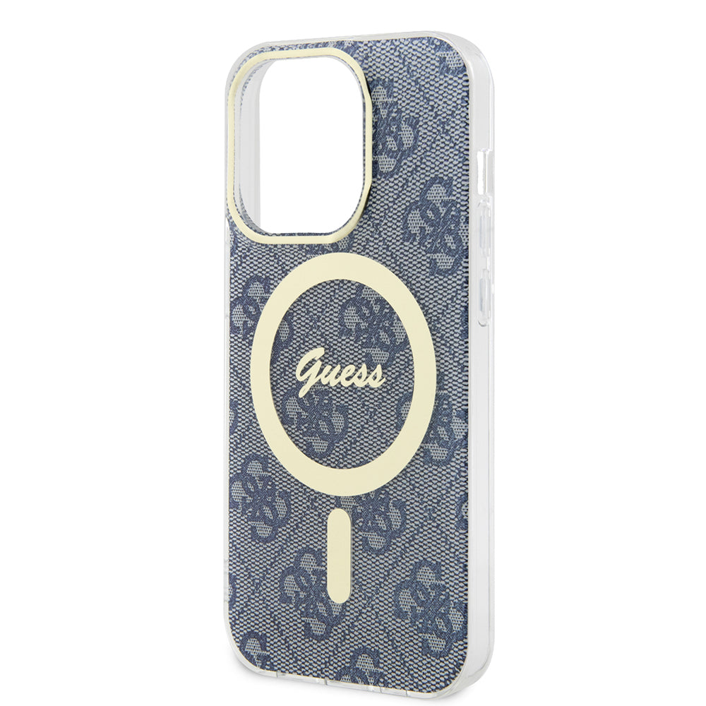Husa MagSafe pentru Apple iPhone 15 Pro, Guess, IML 4G, Albastra