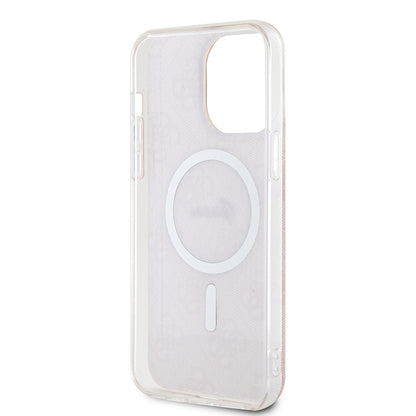 Husa MagSafe pentru Apple iPhone 15 Pro, Guess, IML 4G, Roz