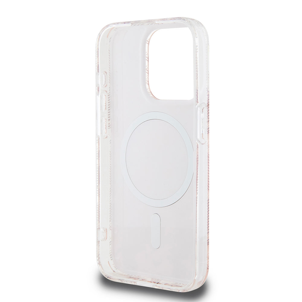 Husa MagSafe pentru Apple iPhone 15 Pro, Guess, IML Gcube, Roz