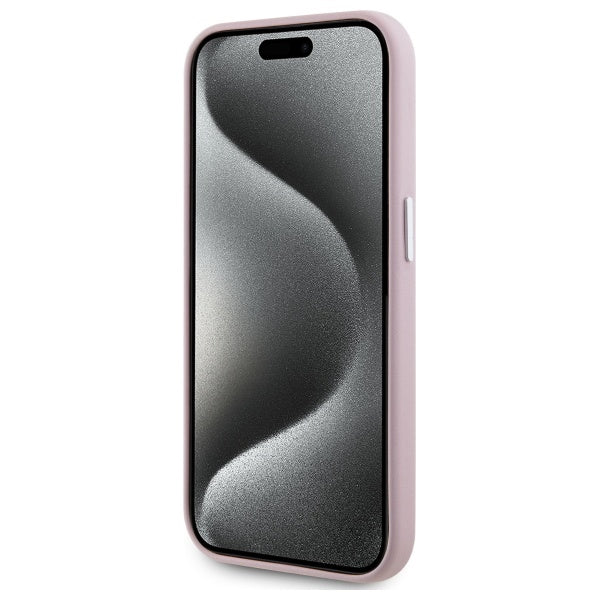 Husa MagSafe pentru Apple iPhone 15 Pro, Karl Lagerfeld, FW Metal Plate, Roz