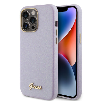 Husa MagSafe pentru Apple iPhone 15 Pro Max, Guess, Glitter Full Wrapped, Mov GUHCP15XPGMCSL