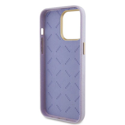 Husa MagSafe pentru Apple iPhone 15 Pro Max, Guess, Glitter Full Wrapped, Mov GUHCP15XPGMCSL