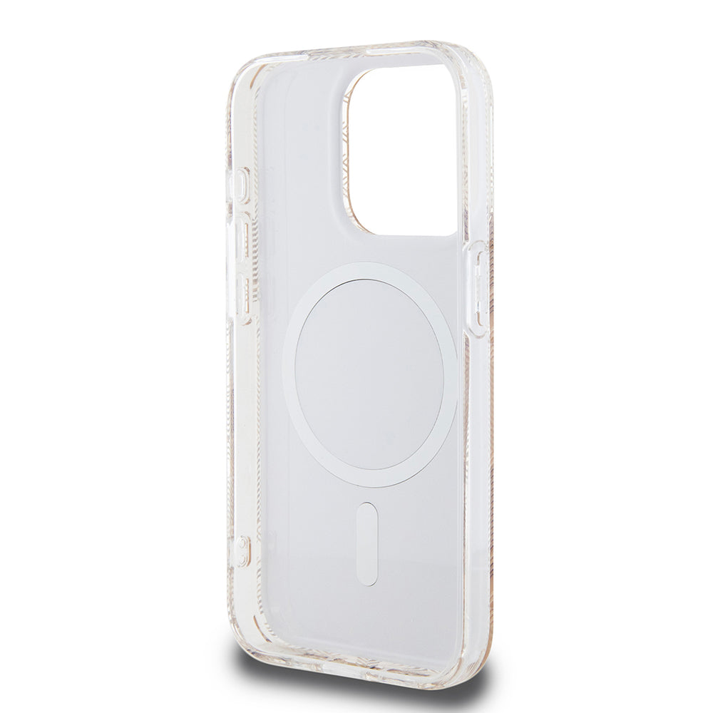 Husa MagSafe pentru Apple iPhone 15 Pro Max, Guess, IML Gcube, Maro