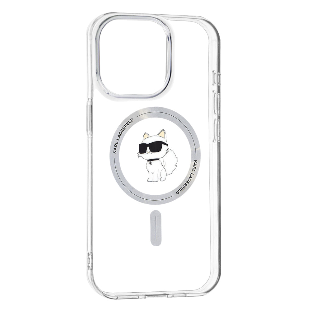 Husa MagSafe pentru Apple iPhone 15 Pro Max, Karl Lagerfeld, IML Choupette, Transparenta