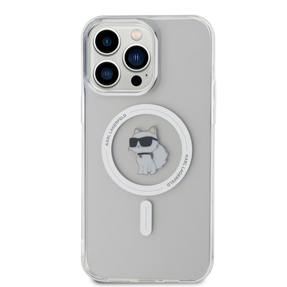 Husa MagSafe pentru Apple iPhone 15 Pro Max, Karl Lagerfeld, IML Choupette, Transparenta