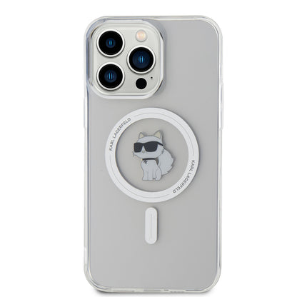 Husa MagSafe pentru Apple iPhone 15 Pro Max, Karl Lagerfeld, IML Choupette, Transparenta