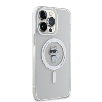 Husa MagSafe pentru Apple iPhone 15 Pro Max, Karl Lagerfeld, IML Choupette, Transparenta
