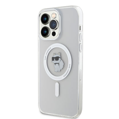 Husa MagSafe pentru Apple iPhone 15 Pro Max, Karl Lagerfeld, IML Choupette, Transparenta