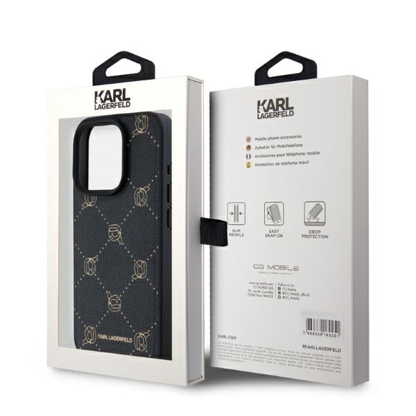Husa MagSafe pentru Apple iPhone 15 Pro Max, Karl Lagerfeld, Karl's Head, Neagra