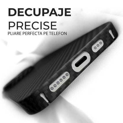 Husa MagSafe pentru Apple iPhone 15 Pro Max, Techsuit, Aramid Fiber, Neagra