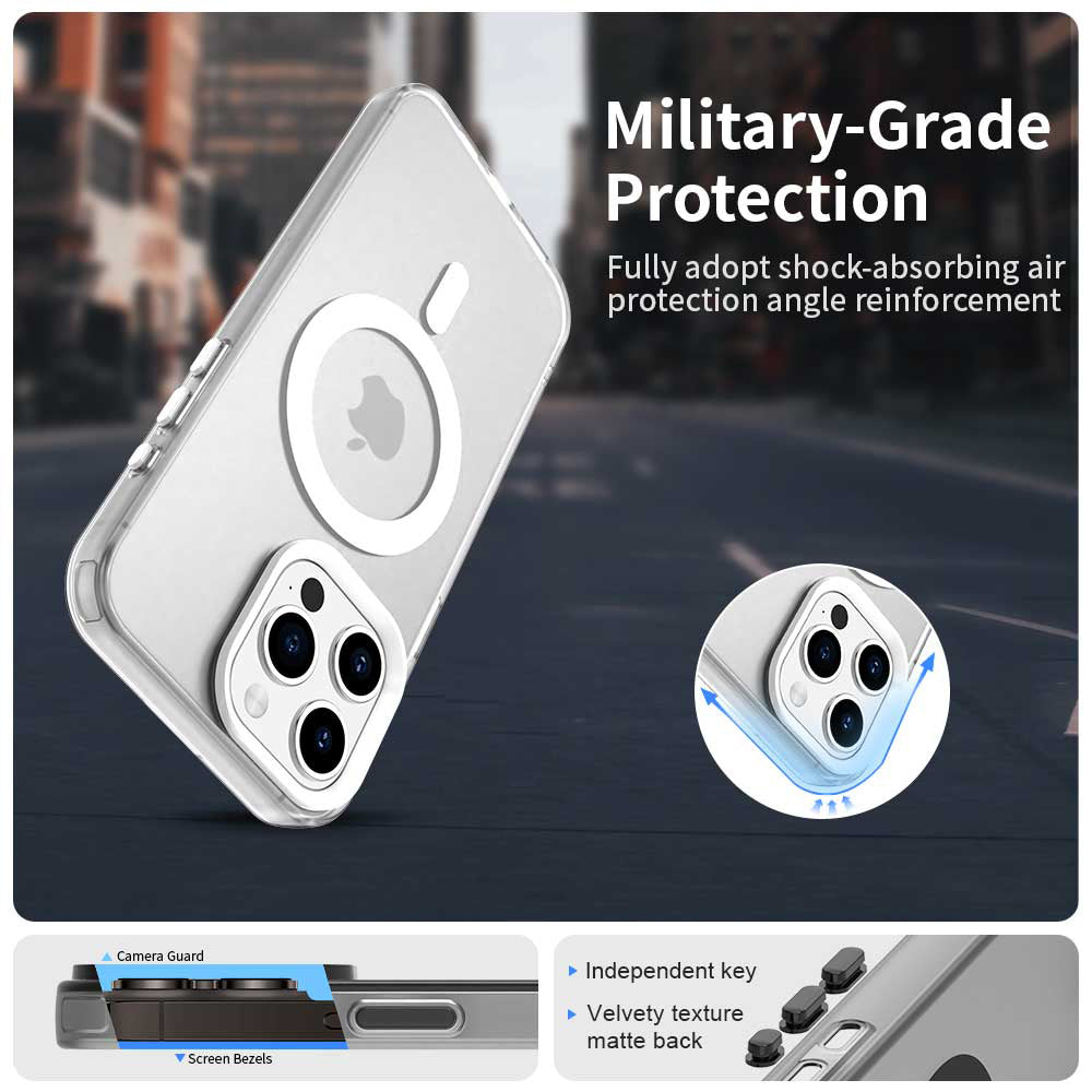 Husa MagSafe pentru Apple iPhone 15 Pro Max, Techsuit, CandyCase, Alba