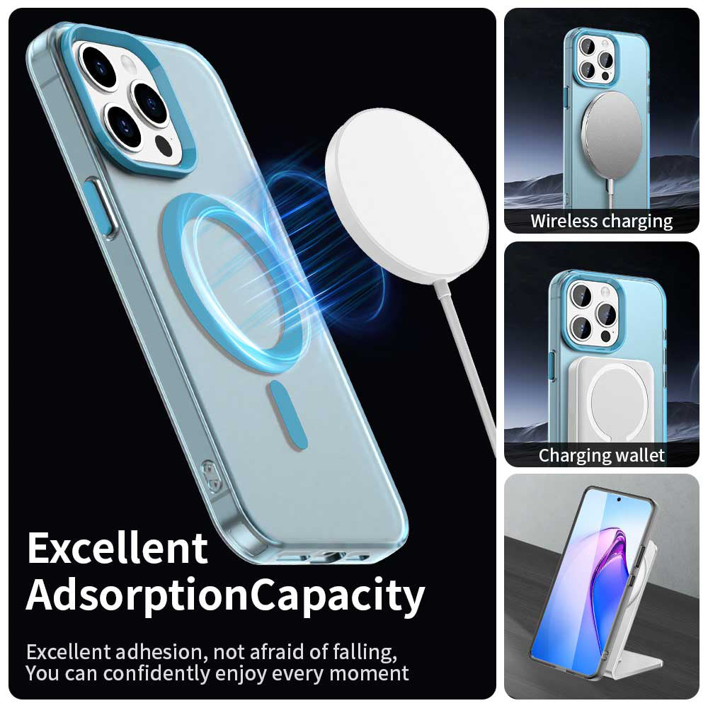 Husa MagSafe pentru Apple iPhone 15 Pro Max, Techsuit, CandyCase, Albastra