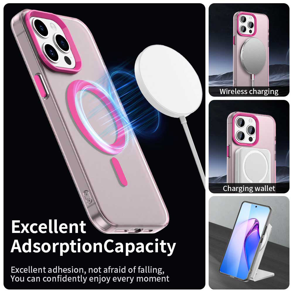 Husa MagSafe pentru Apple iPhone 15 Pro Max, Techsuit, CandyCase, Roz