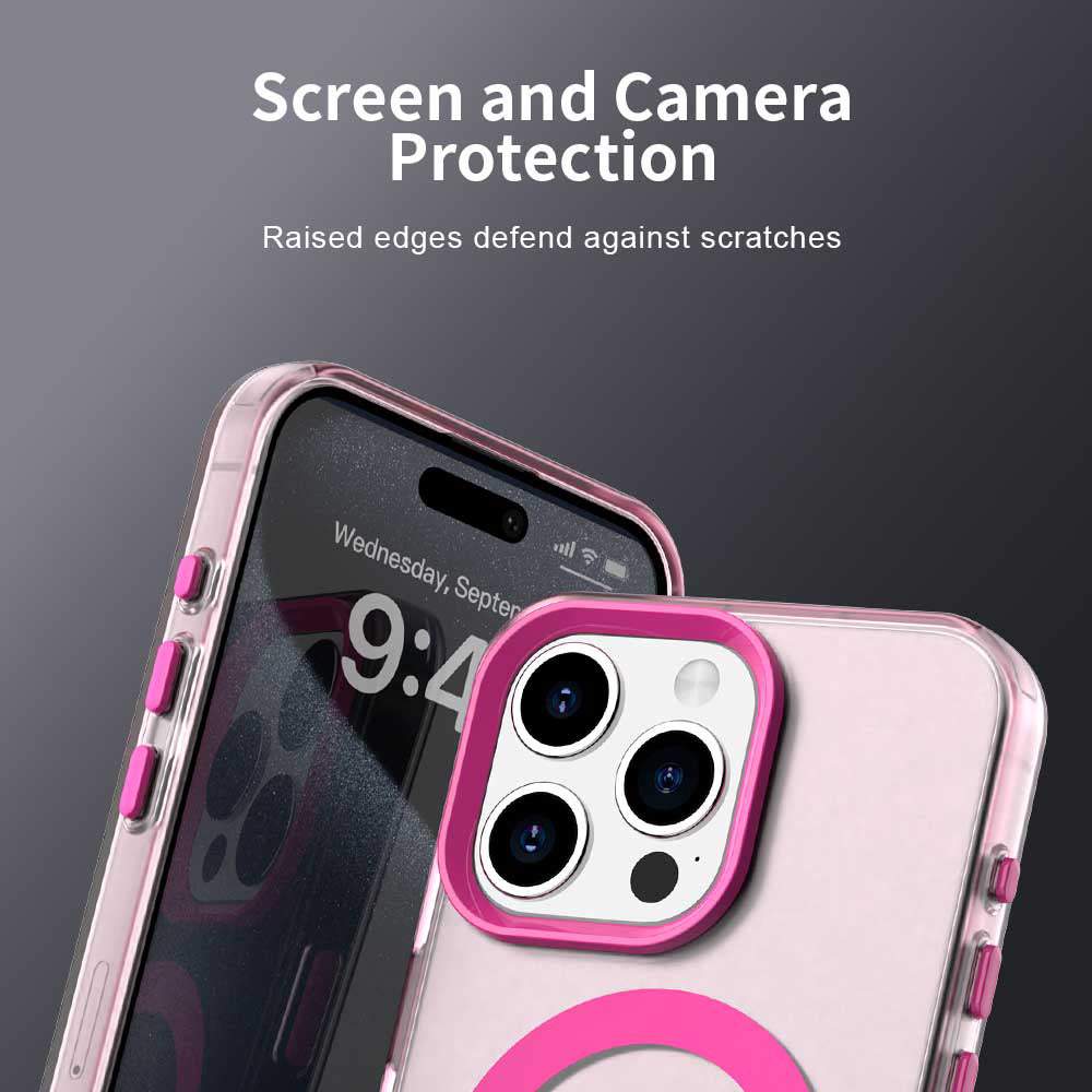 Husa MagSafe pentru Apple iPhone 15 Pro Max, Techsuit, CandyCase, Roz