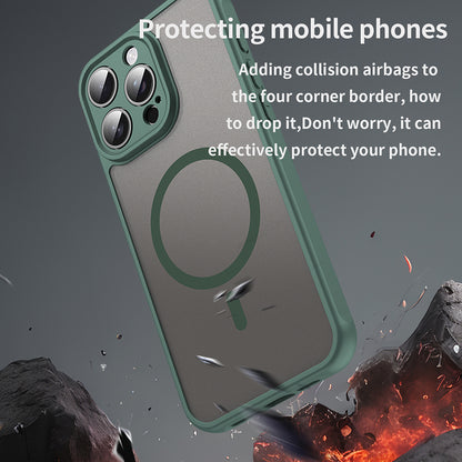 Husa MagSafe pentru Apple iPhone 15 Pro Max, Techsuit, HaloFrost II, Verde