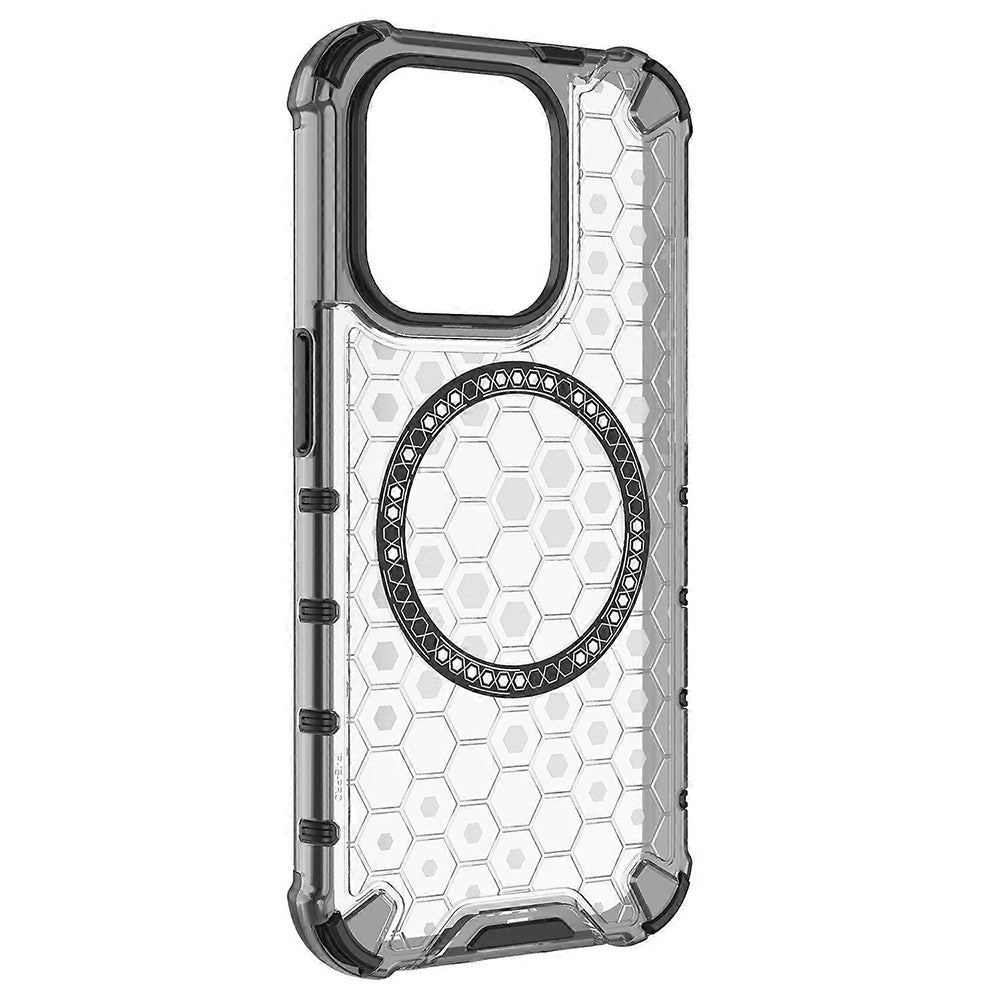 Husa MagSafe pentru Apple iPhone 15 Pro Max, Techsuit, HoneyComb Shield, Alba